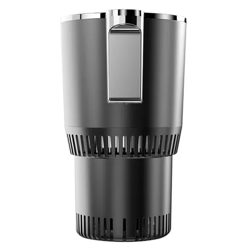 Car Cup Cooler and Warmer | 12V Thermoelectric Beverage Chiller & Heater for Car Travel | Portable Drink Cooling and Heating Mug with LCD Display | ABS+Aluminum Construction for Home or Office Use