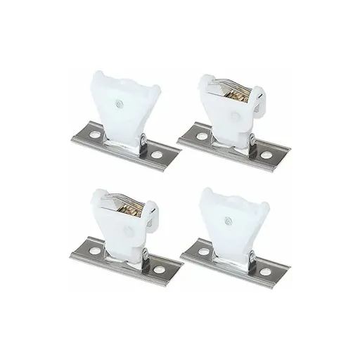 4 Pack White Plastic Swivel Type Cord Lock Mechanism And Cord Return Pulley And Stainless Steel Bracket For Woven Wood