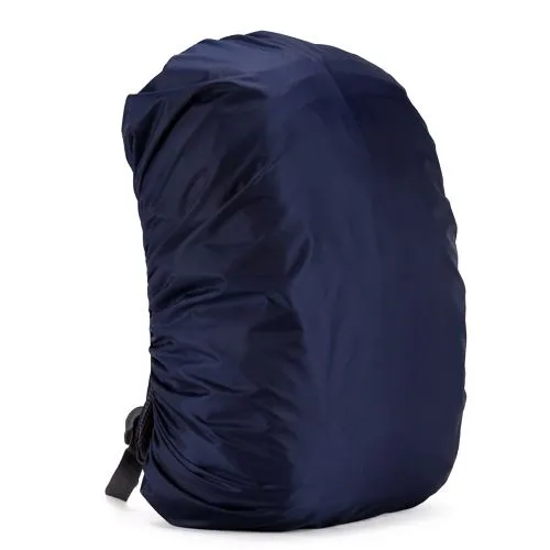 Backpack Rain Cover 210D Nylon Waterproof Backpack Protector Hiking Cycling Travel Dust Cover - Dark Blue 80L