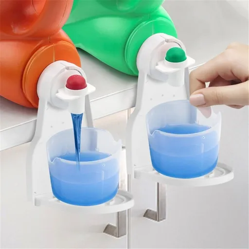 Laundry Detergent Cup Holder, [2 Pack] Detergent Drip Catcher, Fabric Softener Gadget Cup Holder, Tidy Laundry Room - No More Leaks or Mess for Laundry Room（only Cup Holder）