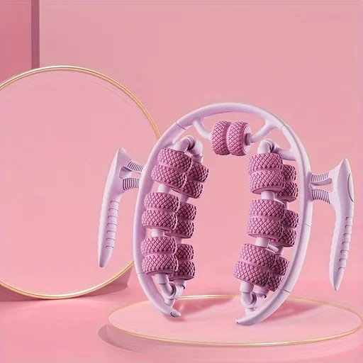 Pink 3D Water-Drop & 26-Wheel Yoga Massage Roller: Deep Muscle Relaxation and Body Shaping in One Portable Tool