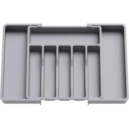 Cutlery Tray, Expandable Utensil Tray For Drawer, Adjustable Drawer Organizer For Kitchen, Compact Plastic Storage For