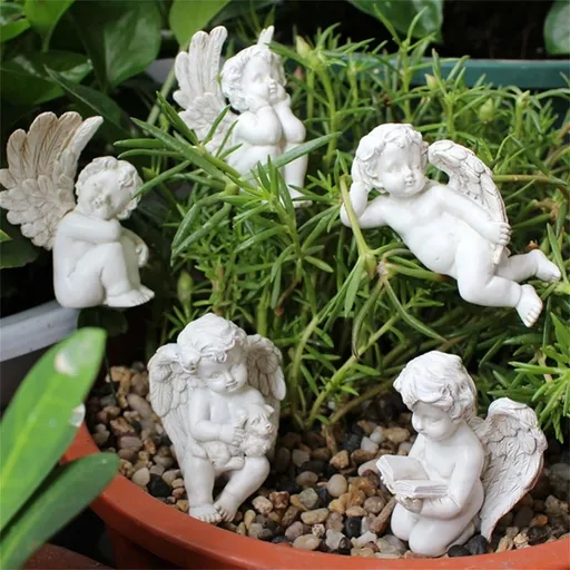 5Pc Ornaments Clearance! Miniature Angel Figurines With Stable Stakes 5 Different Angel Garden Ornaments & Patio Decor Yard Stakes Decorative for Outdoor Christmas Desktop Ornament