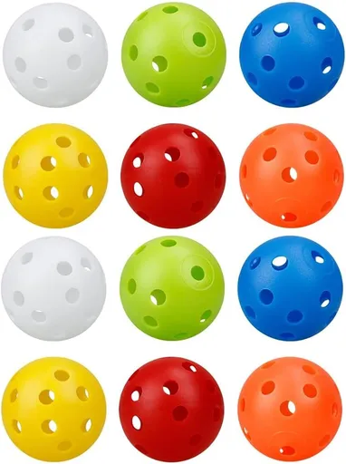 12-Pack Golf Practice Balls, Hollow Practice Balls with Airflow, 42mm Plastic Golf Balls, for Swing Training, Driving Range, Home Use