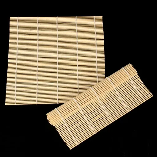 Bamboo Sushi Mat for Sushi Making, Natural Bamboo, Easy to Use and Clean, Light Yellow 1Pc