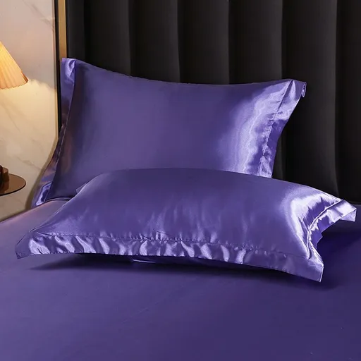 Simulation Silk Pillowcase 48x74cm Polyester Konjac purple 48x74cm [pair]