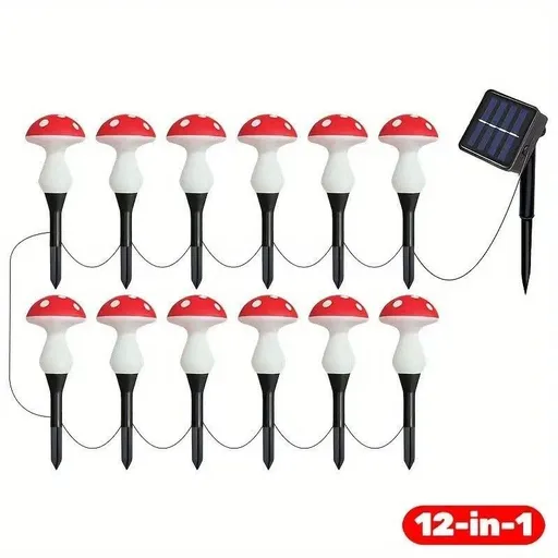 solar garden lights, mushroom outdoor lights, outdoor decoration lights, 8-mode lights, solar-powered lights, Independence Day decoration, Halloween decoration, Australian outdoor decor, pathway lighting, eco-friendly garden lights - Multi-color - Si