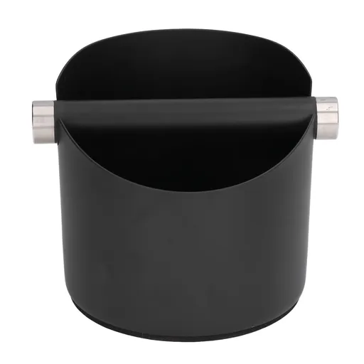 Coffee Grounds Bucket Stainless Steel Rubber Coffee Dump Bin for Home Restaurants BarsBlack Large (FC‑05‑2)