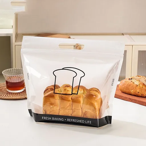 100 Pack Black Border Toast Bag, Large 26.5×32+11cm