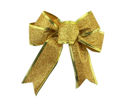 10Pcs Christmas Bows Party Supplies-Golden
