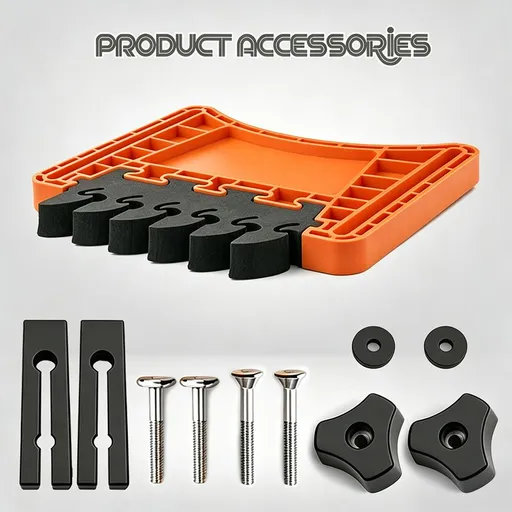 Woodworking Featherboard for Table Saw Router Table and Band Saw, Multi-Color Safety Pressure Board with Replaceable Soft Teeth and T-Slot Mounting Hardware for Precise Wood Feed Control (Orange, 1PCS)