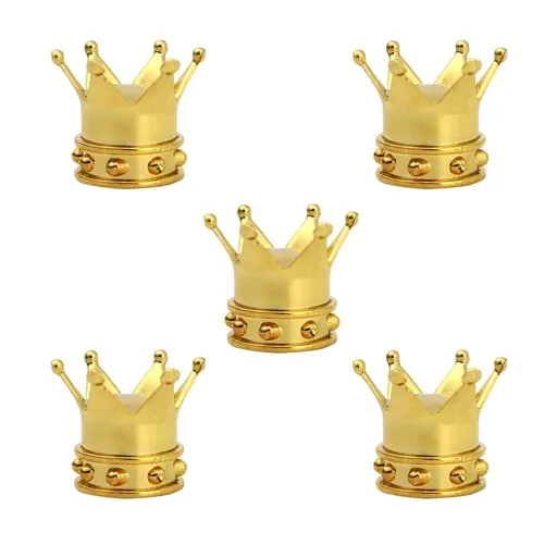 5PCS Shape Automobile Car Tire Caps Covers (Golden)