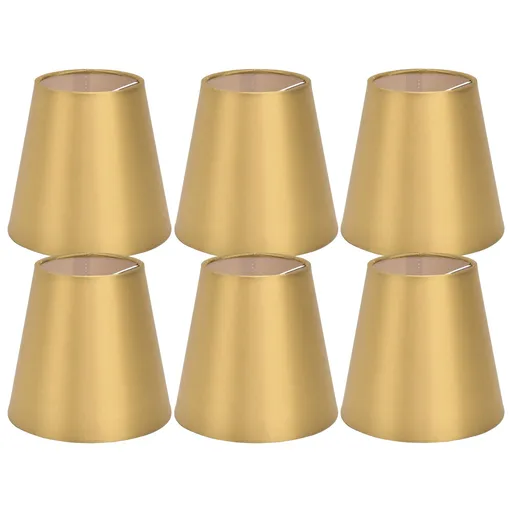6PCS E14 Lamp Shade Fabric Lampshade Table Lamp Ceiling Lamp Shade for Bedroom Living RoomGold PX153