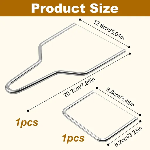 2-Pack Stainless Steel Wire Cheese Slicer - 2 Sizes Hand Held Cheese Butter Block Cutter for Cheddar, Gruyere, Raclette, Mozzarella - Easy And Fast Cutting Hard Or Semi Hard Block Cheeses
