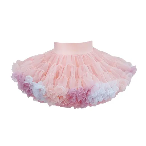 tutuoclock Girls Sweet Princess Nylon Mesh Cake Skirt Rainbow color 120cm