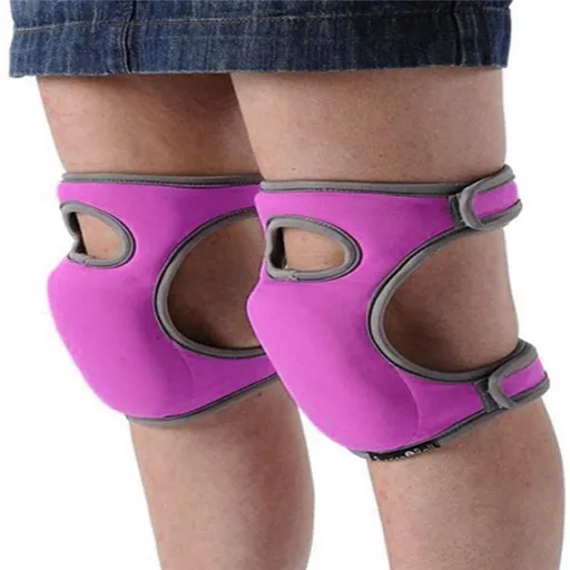 Waterproof Garden Knee Pads High Density EVA Foam Cushion for Weeding & Cleaning Adjustable Neoprene Straps Dark Purple 1 Pair