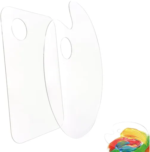 2 pieces - Color palette - Paint palette - Art palette Mixing palette - clear acrylic palette - acrylic paint palette - transparent palette - painter's palette - oval paint palette - oil paint tray set - watercolor paint sheet - mixing colors - for c