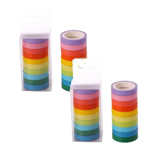 10 Roll Washi Tape Set, colorful decorative masking tape for crafts gifts and children, Pink, 0.93 inch