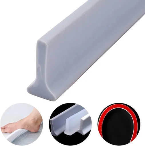 Shower Threshold / Water Barrier – Self-Adhesive Shower Strip – 2m Black