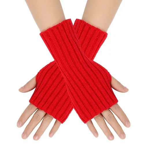 3 pcs Knit Arm Warmer Fingerless Knit Gloves Winter Mitten Gloves ThumbHole Costume Fingerless Gloves for Women Half Finger