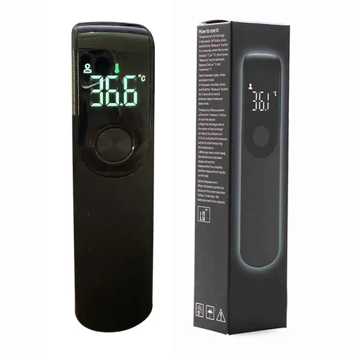 Forehead Thermometer Black Mini Portable Contactless Infrared Handheld Electronic Thermometer for Home