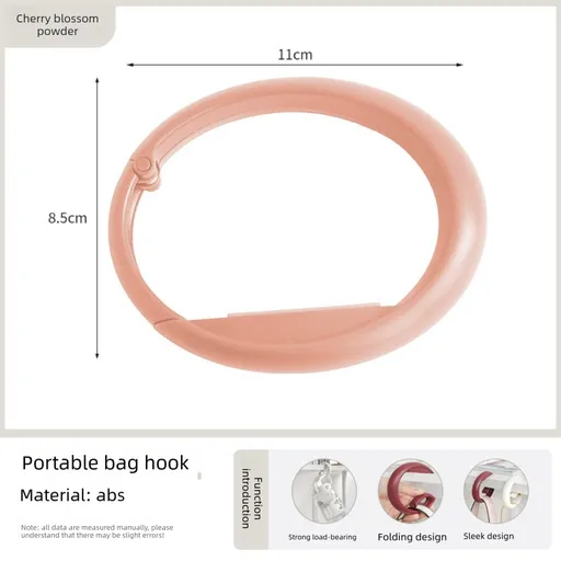 2 PCS Portable Purse Bag Hook Hanger Table Edge Holder Cherry Blossom Pink Foldable Non-Slip Clip for School Desk Office & Cafe