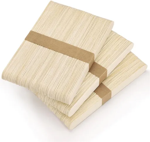 Wooden Sticks for Crafts,Wooden Ice Cream Sticks,Creative Popsicle Sticks,Natural Wood Popsicle Sticks,Handmade Ice Pop Sticks,for Home Classroom,Arts and Crafts (100Pcs)