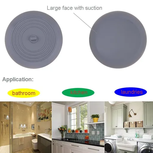 Bathtub Stopper Drain Cover 3 Pack,Silicone Tub Stopper Bathtub Drain, Bath Tub Plug Essentials Flat Suction for Kitchen Bathroom