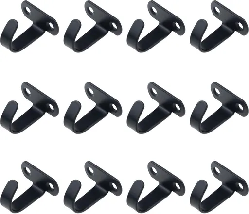 12 Pieces - Ceiling Hook Mounting - Stainless Steel Coat Hook - Under the Shelf - Top Mount Towel Hooks - Clothes Hook - For Ceiling Hooks, Under-Shelf Hangers, Towel, Coat Hooks, Bathroom, Kitchen Cabinets