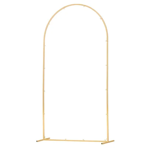 Arch Backdrop Stand, 2.2 x 1.2 m, Stable Structure, Easy Assembly, 1 Set Gold Metal Arch Backdrop Stand for Wedding, Birthday Party, Graduation, Holiday Celebration, and Ceremony Decoration