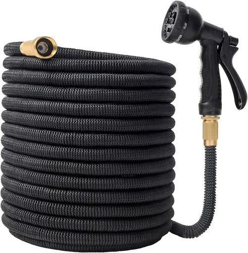 Expandable Garden Hose 75FT with 8 Spraying Modes and Shut-Off Valve for Watering Garden and Washing Car