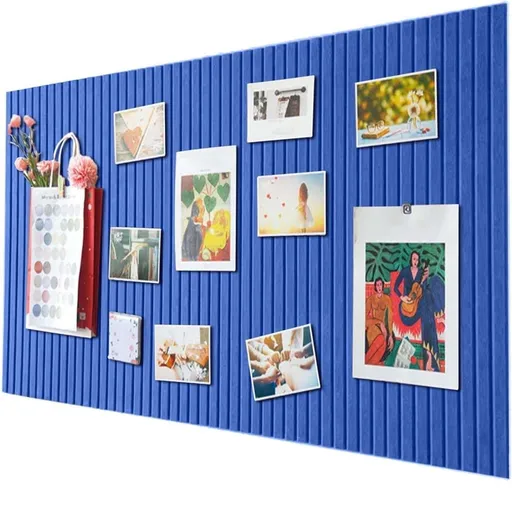 Self-adhesive photo board, decorative cork and wall panel bulletin board with acoustic panels for photos and messages, for home and office, 30x45cm, Dark blue