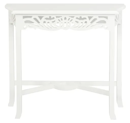 Jepara Carved Sofa Table (White)