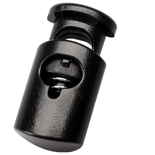 10 Pack Plastic Spring Cord Locks for Drawstrings, Durable Toggle Stoppers for Paracord Shoelaces Hoodies Bags and Swim Goggles, Black