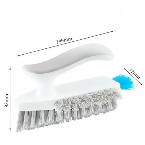 Multifunctional Gap Cleaning Brush, 2-in-1 Scrubber and Squeegee for Bathroom Floor Corners—White