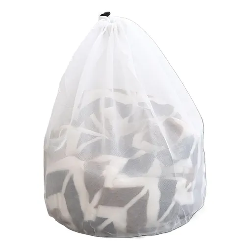 Breathable Storage Sack, Drawstring Laundry Bags, Heavy-Duty Nylon Drawstring Bag, Large Nylon Mesh Gift Dishwasher Bag with, 80x60 cm