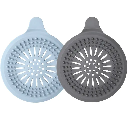 Silicone Hair Stopper, Strainers Drains for Bathroom Hair Catcher Easy to Install and Clean Floor drain cover (2 pcs)