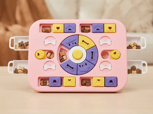 Interactive Dog Puzzle Toy – Slow Feeder & Treat Dispenser-Pink