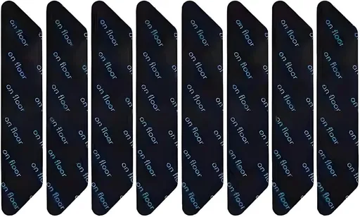8 Pack XL Trapezoid Rug Grippers, Self-Adhesive Non-Slip Carpet Pads for Rugs, Sofa Covers and Stair Mats, Black