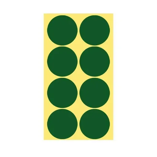 8/13/25/50mm Colour Sticker Dots Adhesive Round Labels Circular Scrapbooking Green - 50mm 8 Dots - 1 Sheet