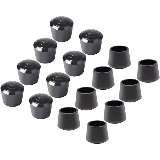 16 Pack Chair Leg Caps, Chair Leg Cap Rubber Chair Leg Protection End Caps, Inner Diameter - 7/8 Inch / 22 Mm, Black