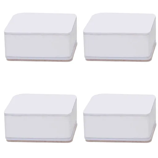 Carbon Steel Furniture Risers Self Adhesive Furniture Lift Anti Slip Low Noise Bed Lifter with Felt Pad for Sofa Couch White