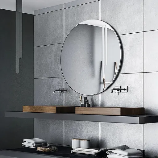 90cm Round Wall Mirror Bathroom Makeup Mirror by Della Francesca