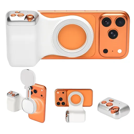 Versatile Mobile Shooting Grip for Selfies, Vlogs, Travel and Content Creation (White)