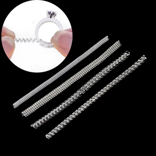 8Pcs Set Transparent Ring Sizer Adjuster – Invisible Coil Wrap, Resizable Rings, Multiple Combinations, Comfortable Fit for Loose Rings