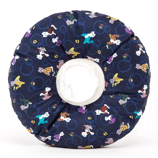 Cotton Paw Cat Dog Soft E Collar Cartoon Waterproof Wash XXL Adjustable 38-45cm Navy Blue Little Cat