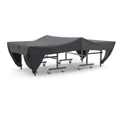 Premium Outdoor Ping Pong Table Cover Waterproof Sunproof Dustproof, Fits Standard Tables with Accessory Pocket and Secure Straps for All-Weather Protection (400D, Black)
