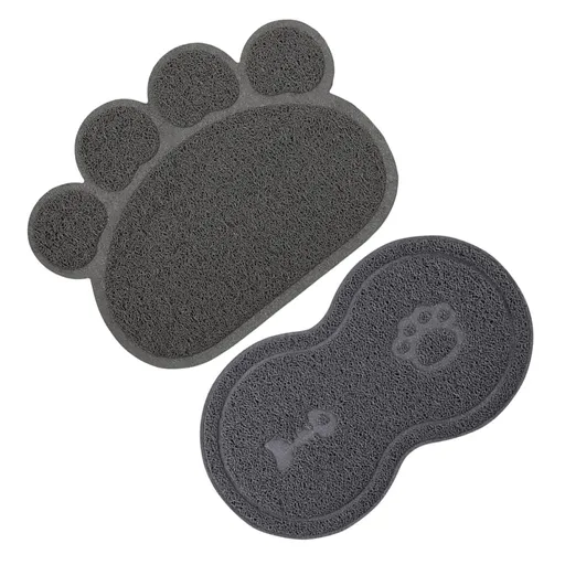 2Pcs Cute Cat Dog Food Bowl Mat Pet Feeding Mat Pet Mat Paw Shape Pet Mat Dog Bowl Mat Shaped Small Cat Litter Box Debris