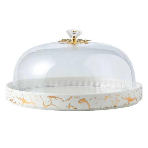 Dessert Plate Ceramic Cake Dome Bread Plate Cover Appetizer Cover Mini Cake Cover Glass Bell Jar Cake Display Cake