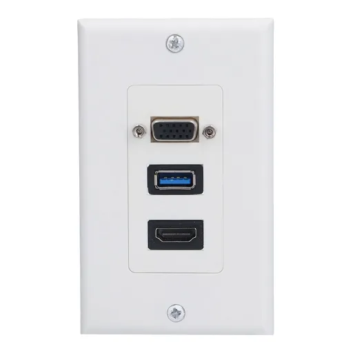 Audio Video Wall Socket 5 Gbps Embedded Installation Multimedia Port Composite Video Panel